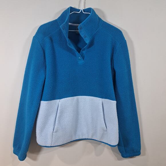 tek gear Jackets & Blazers - Tek Gear Snap Front Sherpa Pullover Blue Color Block Women's Medium